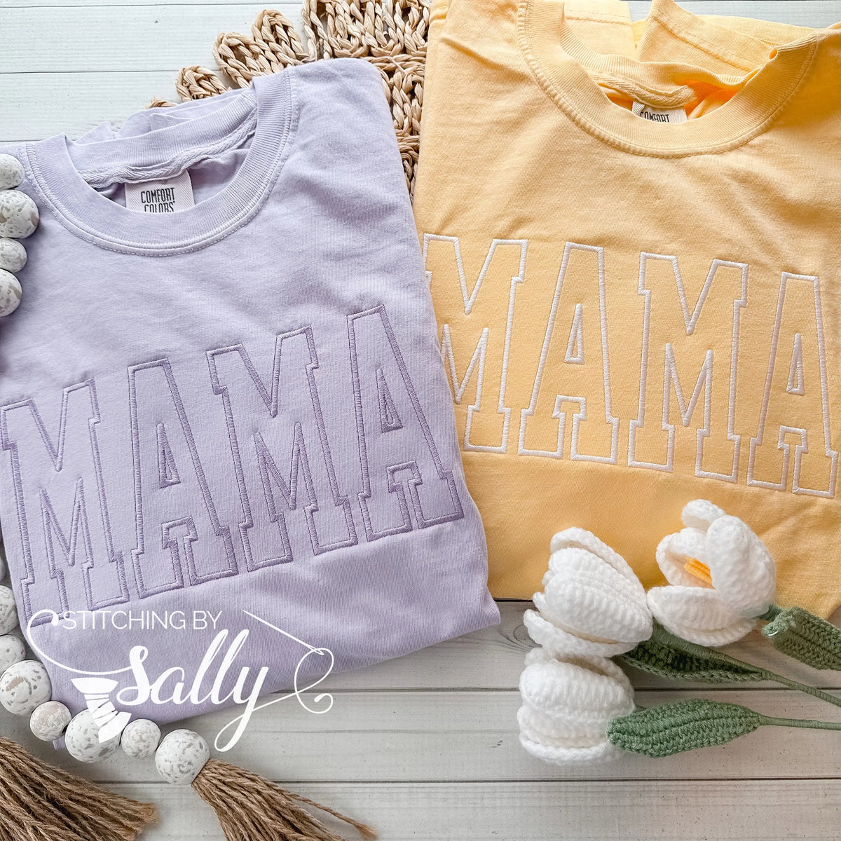 Custom Mama Embroidered Comfort Colors Shirt