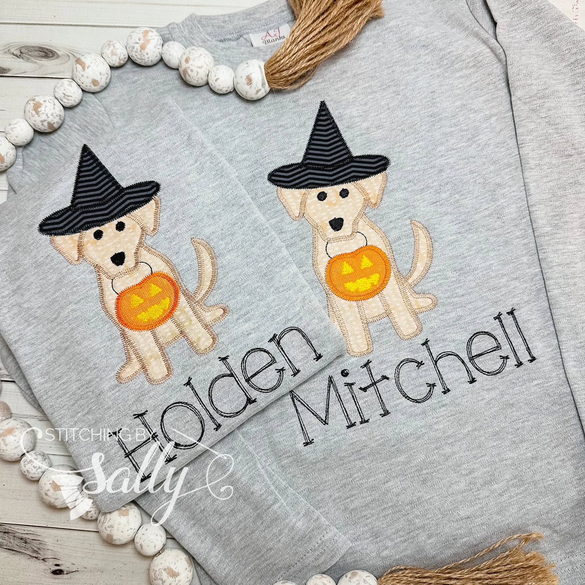 Boys Halloween Pup Appliqué Shirt