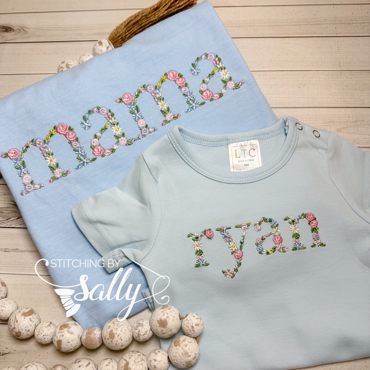 Mama Embroidered Floral Shirt