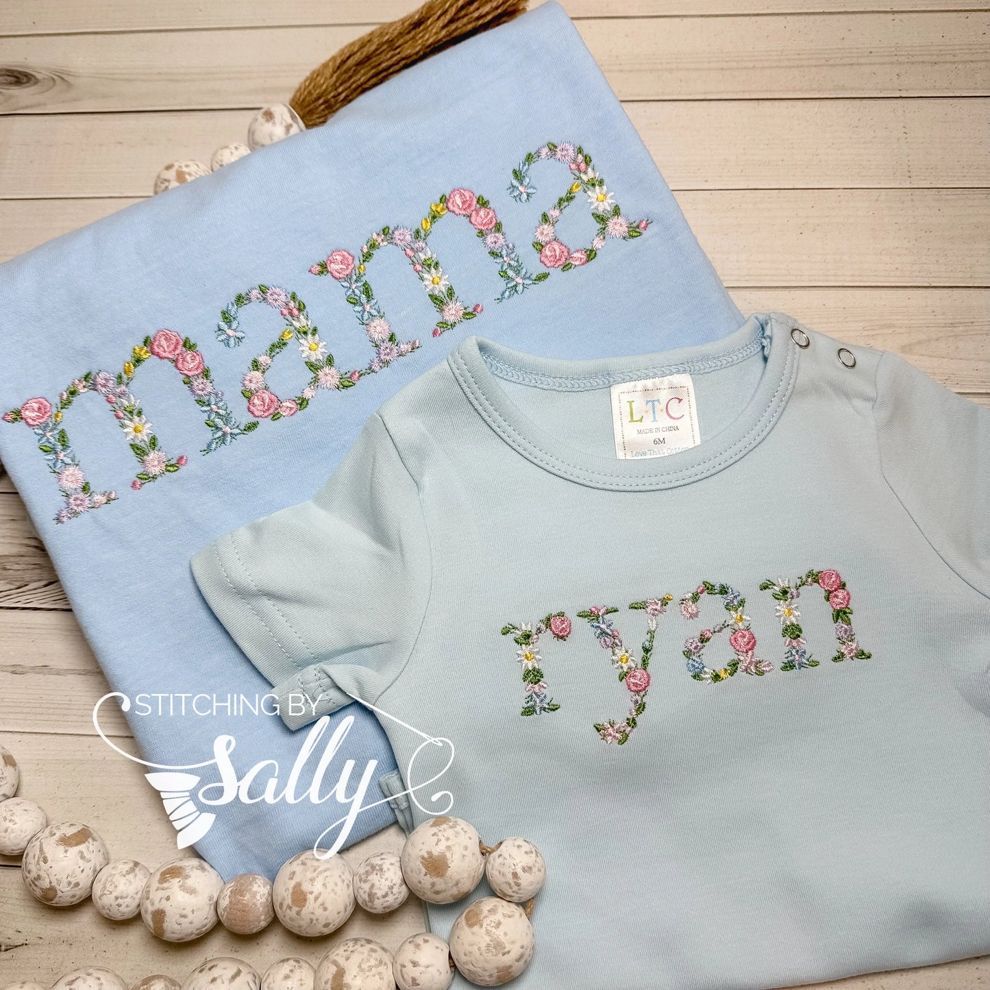 Mama Embroidered Floral Shirt