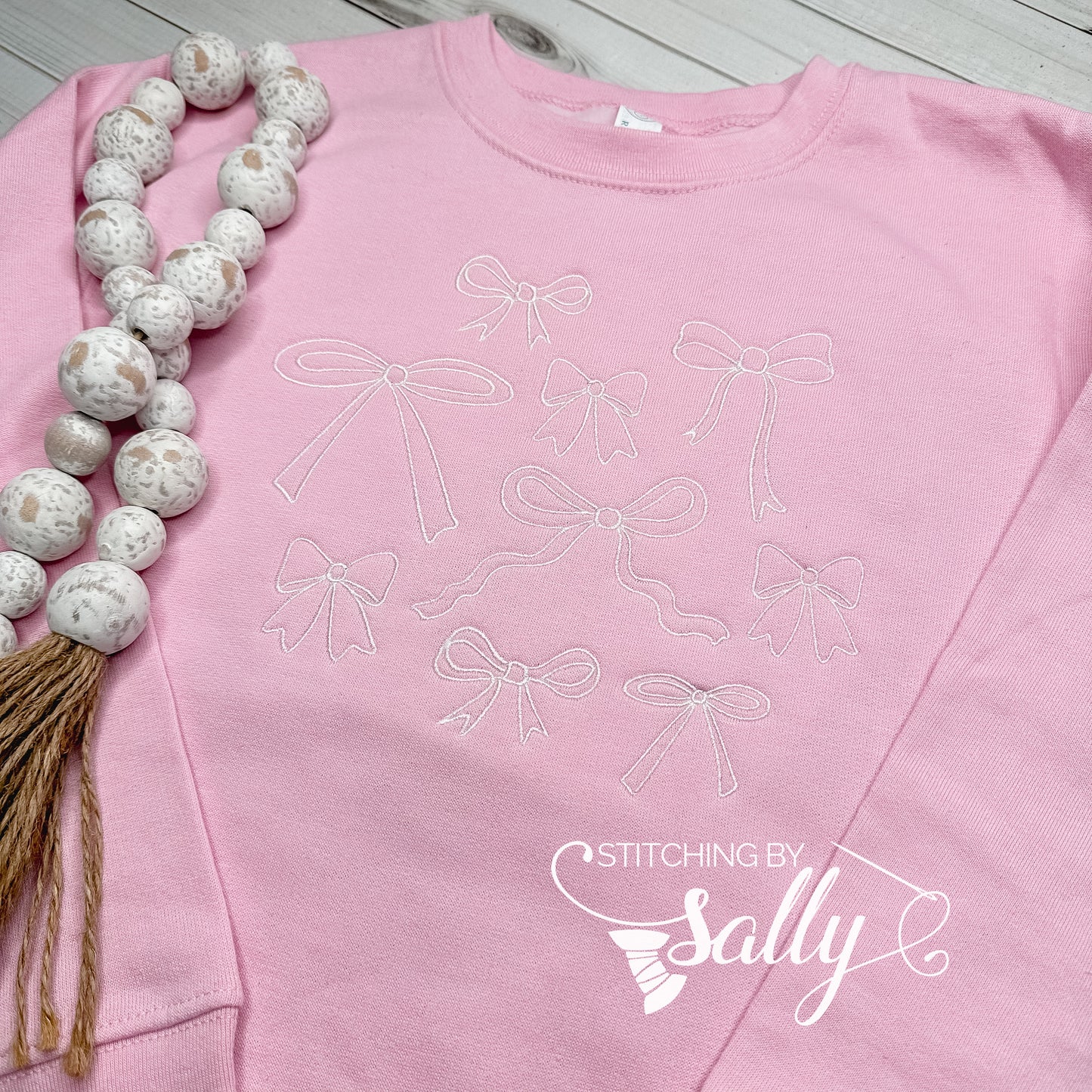 Bow Collage Sweatshirt, Embroidered Bow Shirt, Coquette Bow, Trendy Bow