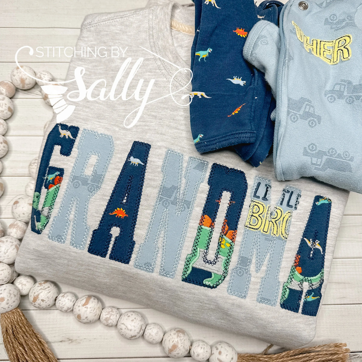 Grandma appliqué using baby onesies