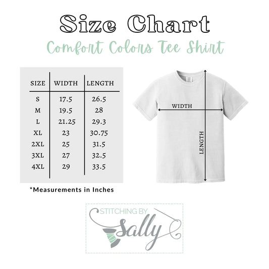 Comfort colors size chart