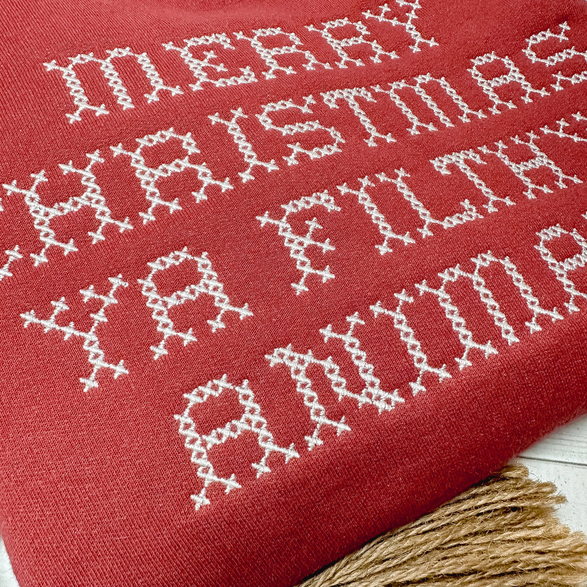 Merry Christmas Ya Filthy Animal Embroidered Sweatshirt
