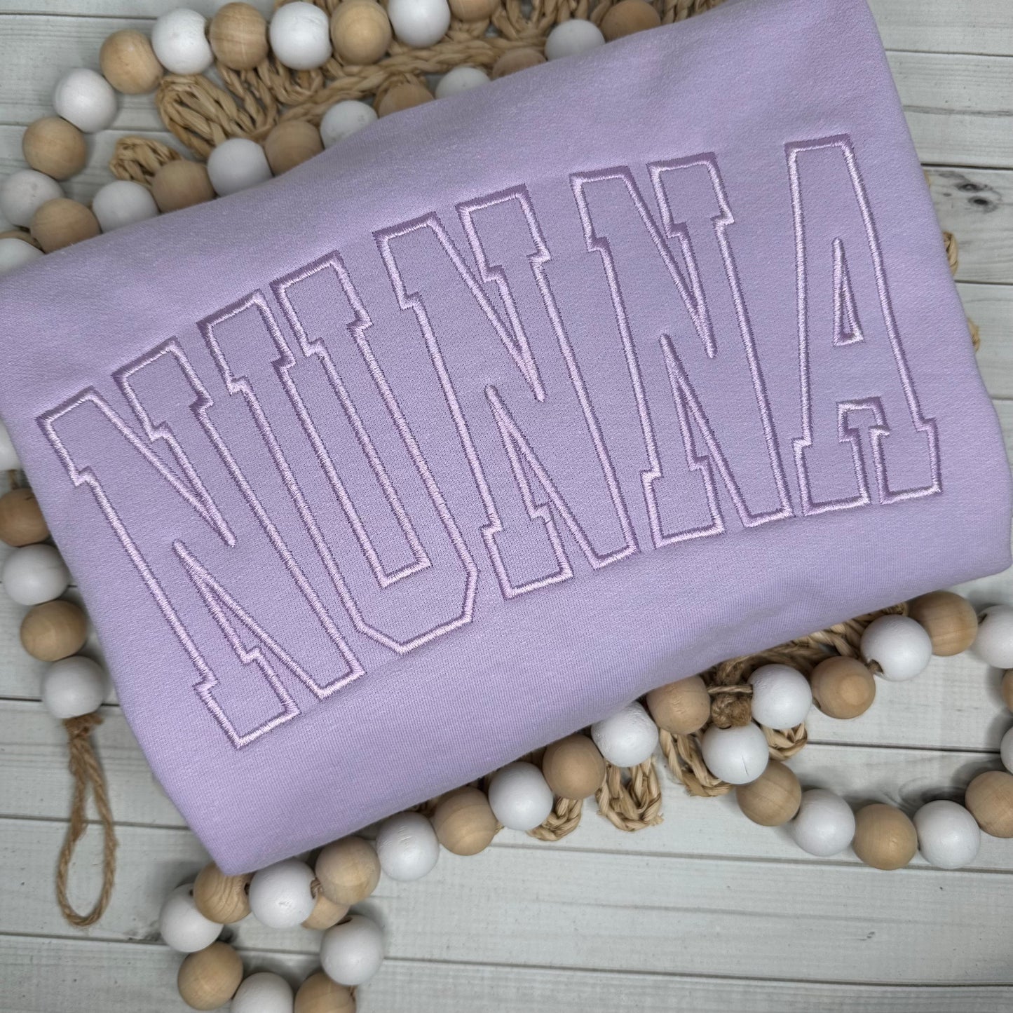 Custom Varsity Letter Embroidered Sweatshirt – Personalized Preppy Crewneck