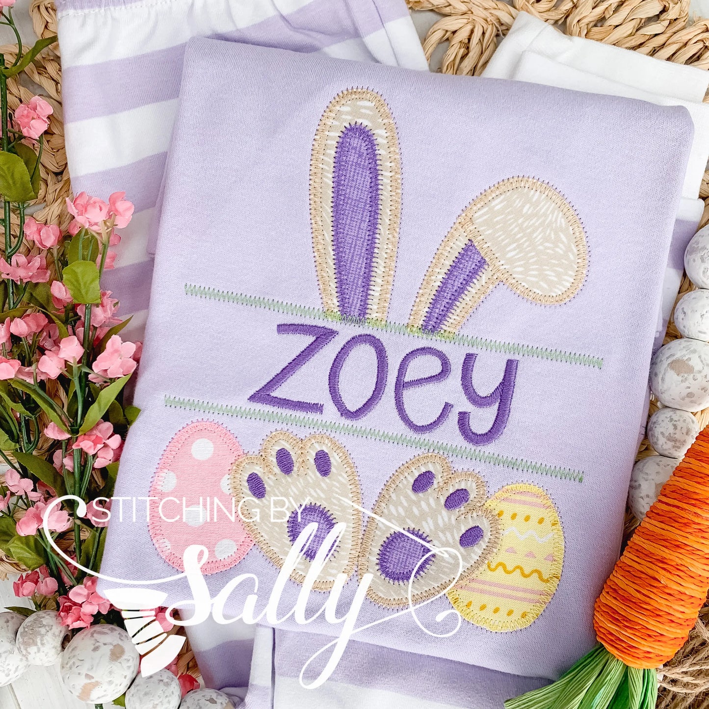 Personalized Girls Bunny Applique Shirt