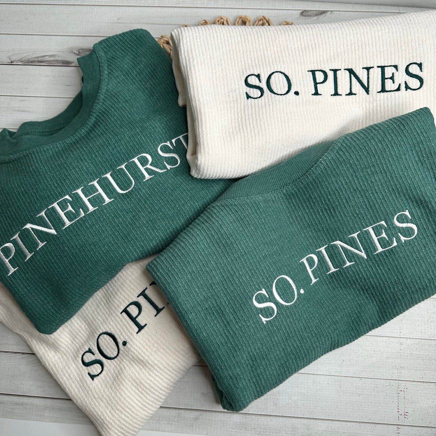 Embroidered Corded Crewneck Sweatshirt | Pinehurst Southern Pines Aberdeen