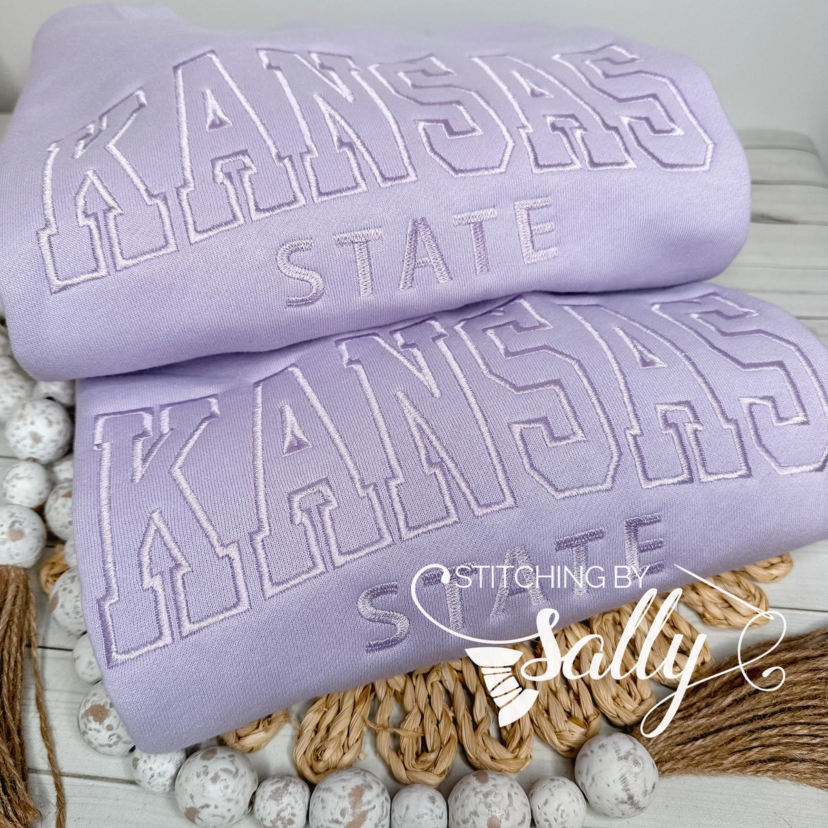 Kansas State Arched Embroidered Sweatshirt, School Spirit Sweatshirt