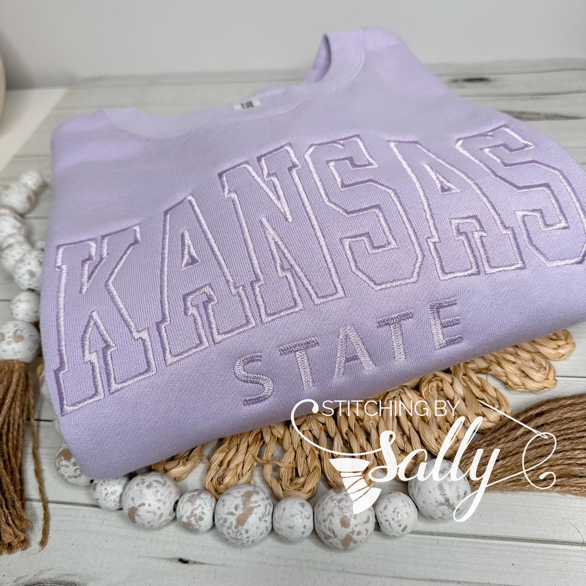 Kansas State Arched Embroidered Sweatshirt, School Spirit Sweatshirt