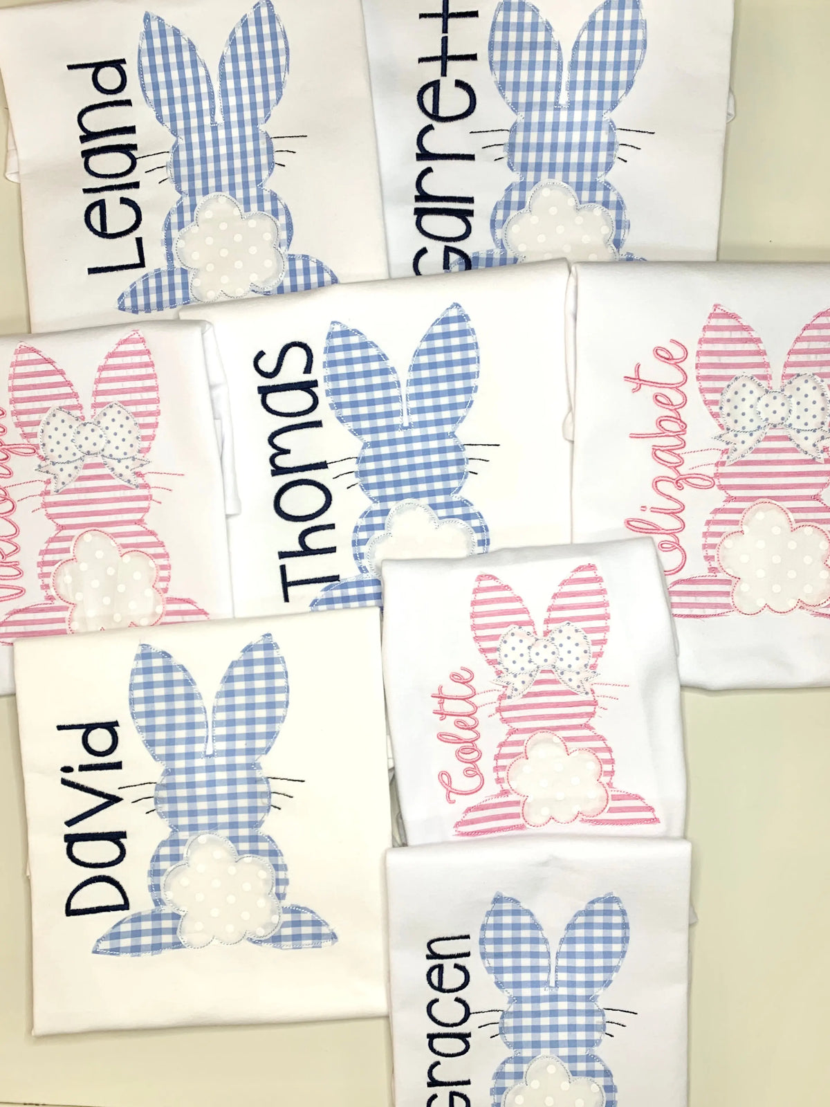 Pink Seersucker Easter Bunny Appliqué Shirt