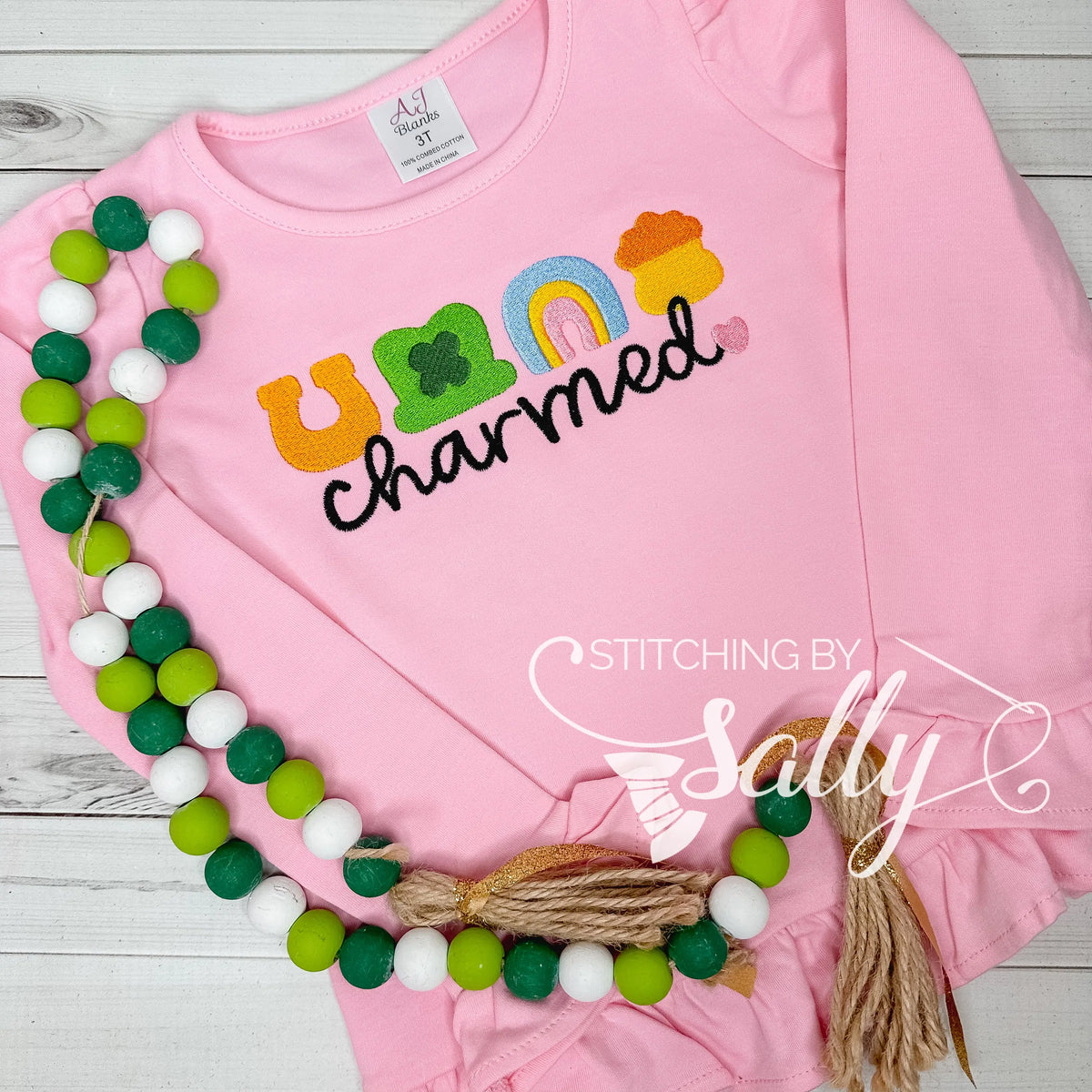 Pink Lucky Charm Icons Toddler Shirt – “Charmed” Embroidered