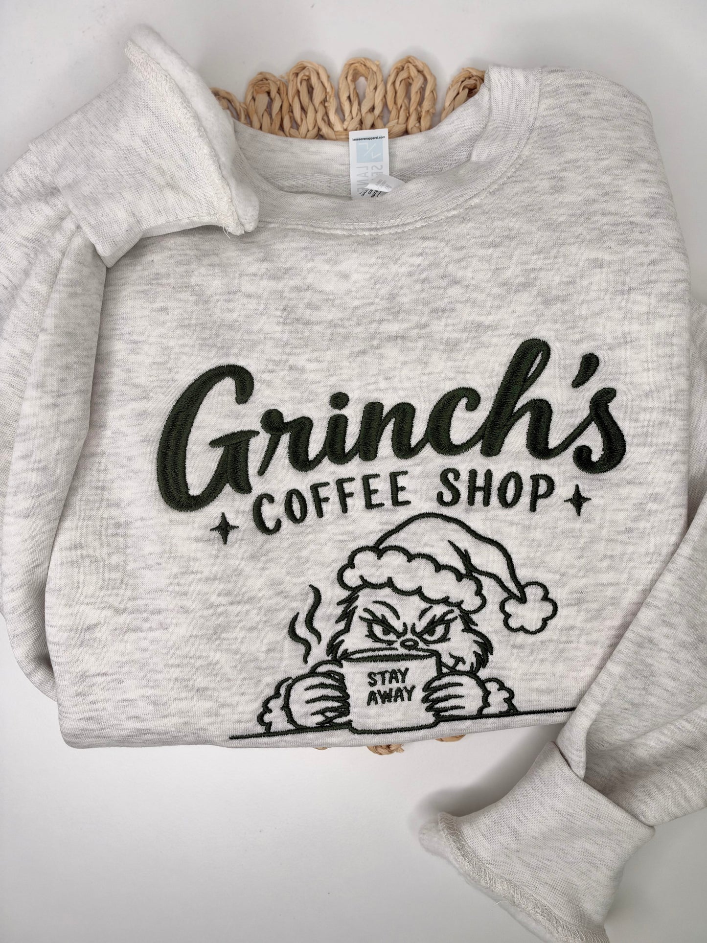 Grinch's Coffee Shop Embroidered Sweatshirt