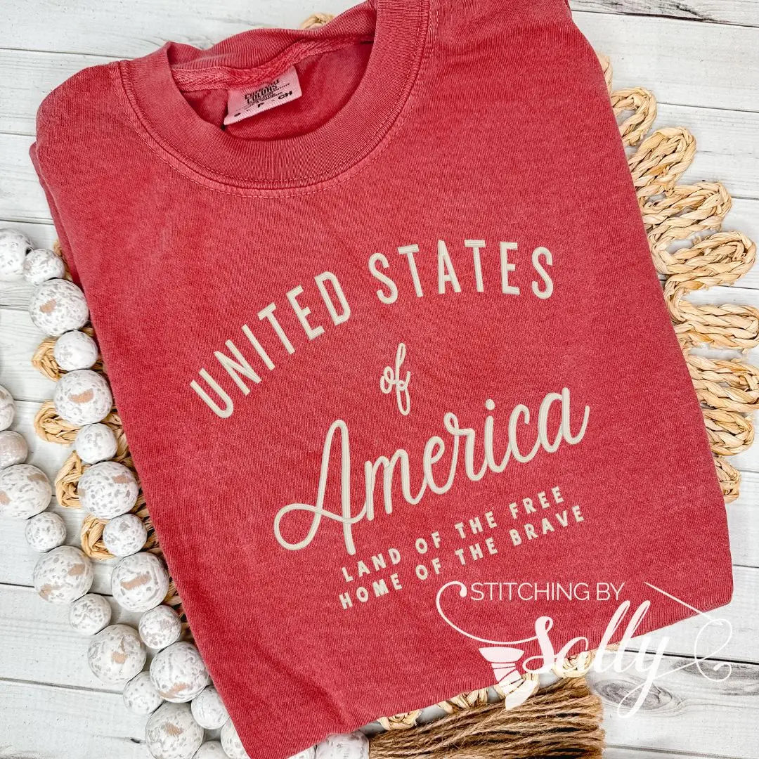 “Land of the Free” Embroidered Comfort Colors Shirt