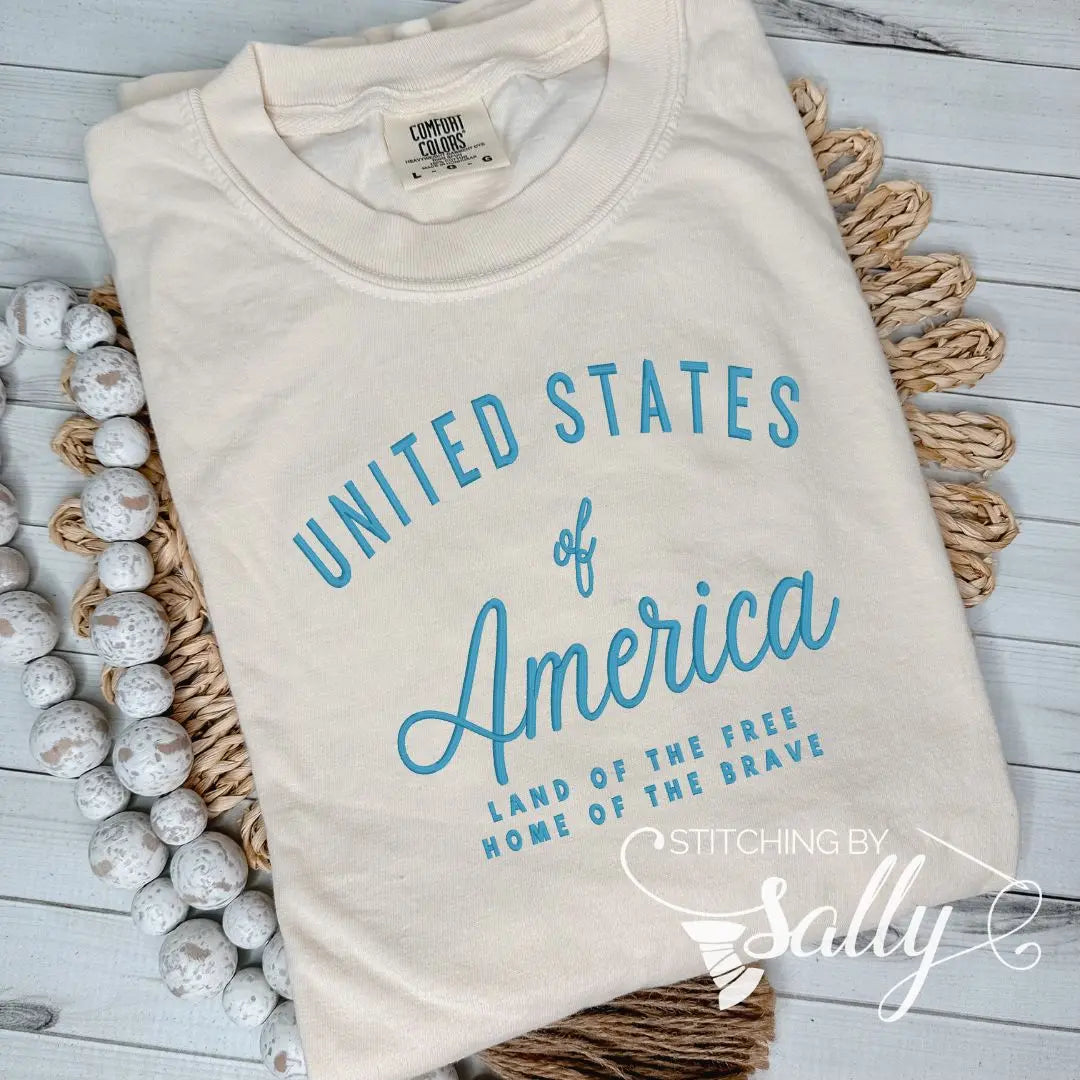 “Land of the Free” Embroidered Comfort Colors Shirt