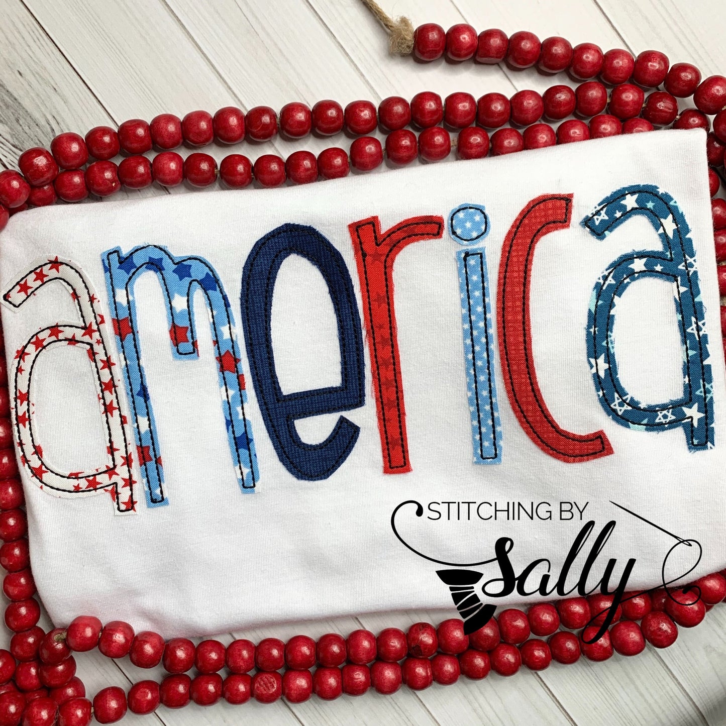 Patriotic Name Appliqué Shirt for Kids – Red, White & Blue – Personalized USA Tee