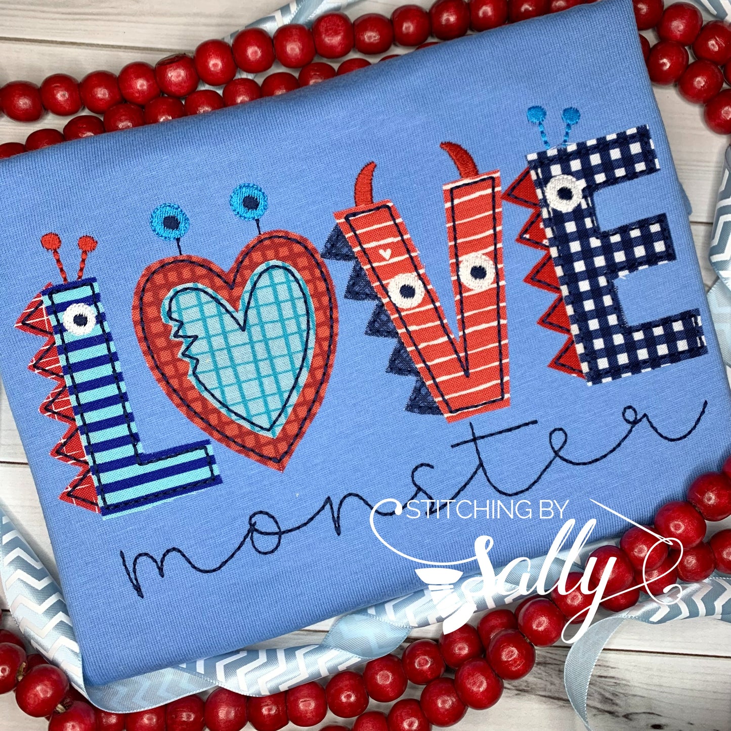 Love Monster Applique Shirt - Toddler boy Valentines Day