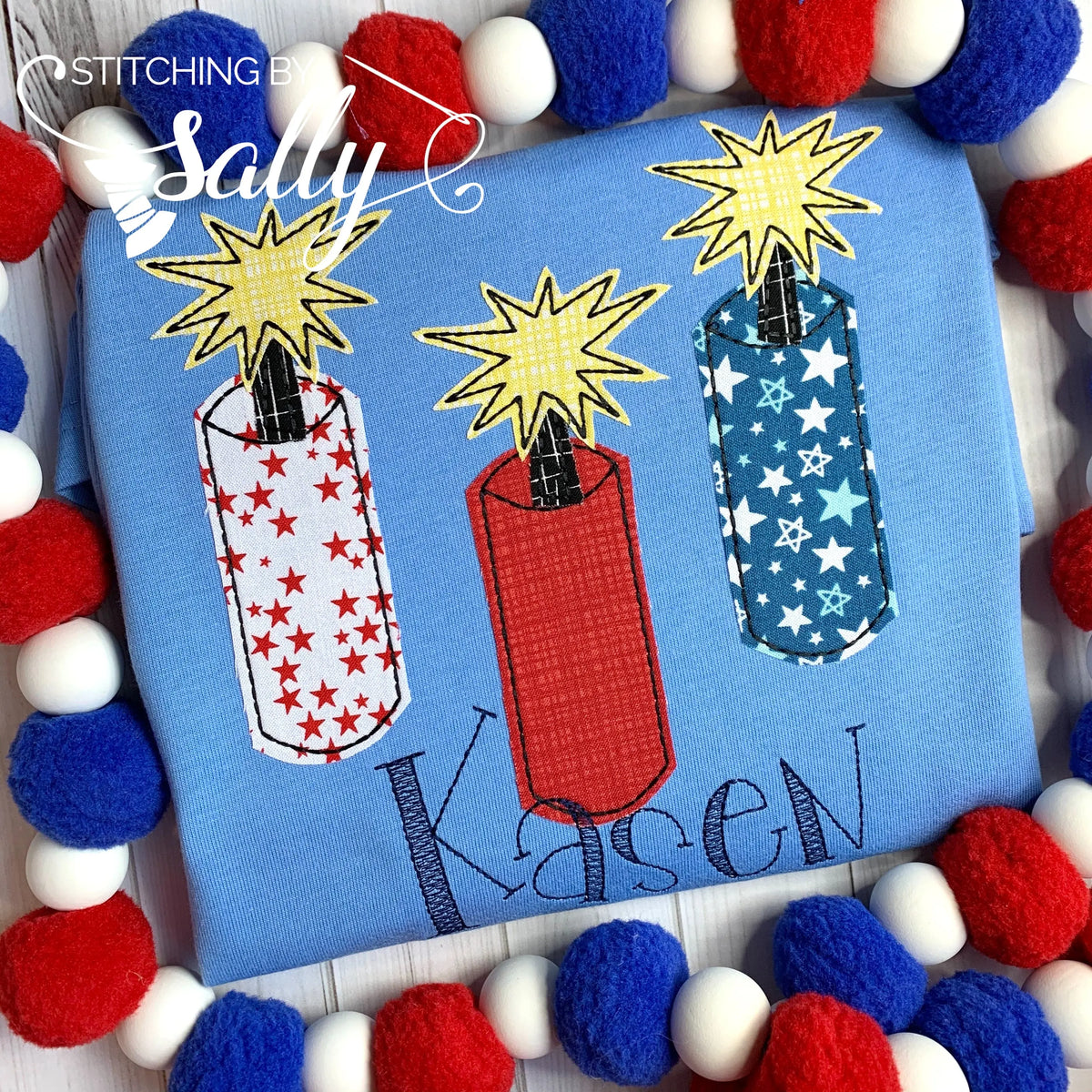 Boys Fireworks Appliqué Shirt – Custom Patriotic Shirt for 4th of July