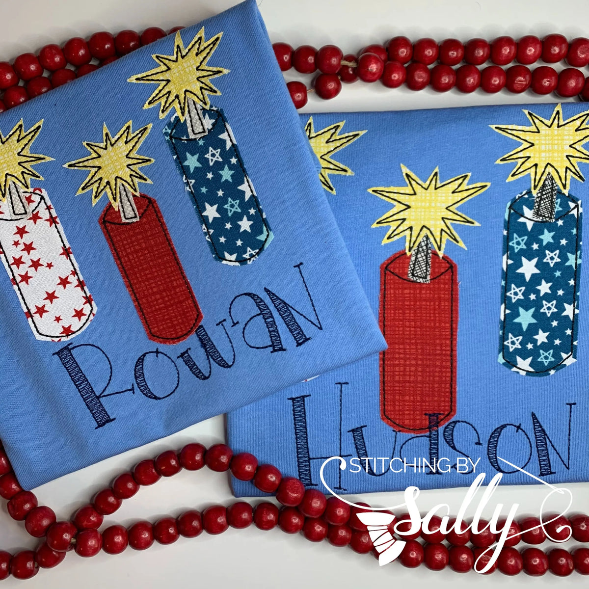Boys Fireworks Appliqué Shirt – Custom Patriotic Shirt for 4th of July