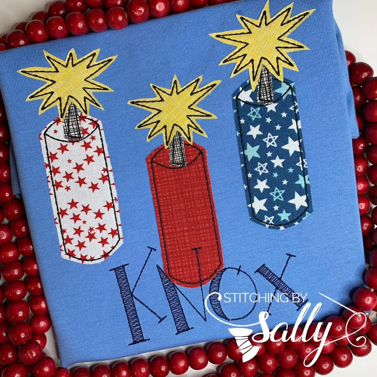 Boys Fireworks Appliqué Shirt – Custom Patriotic Shirt for 4th of July