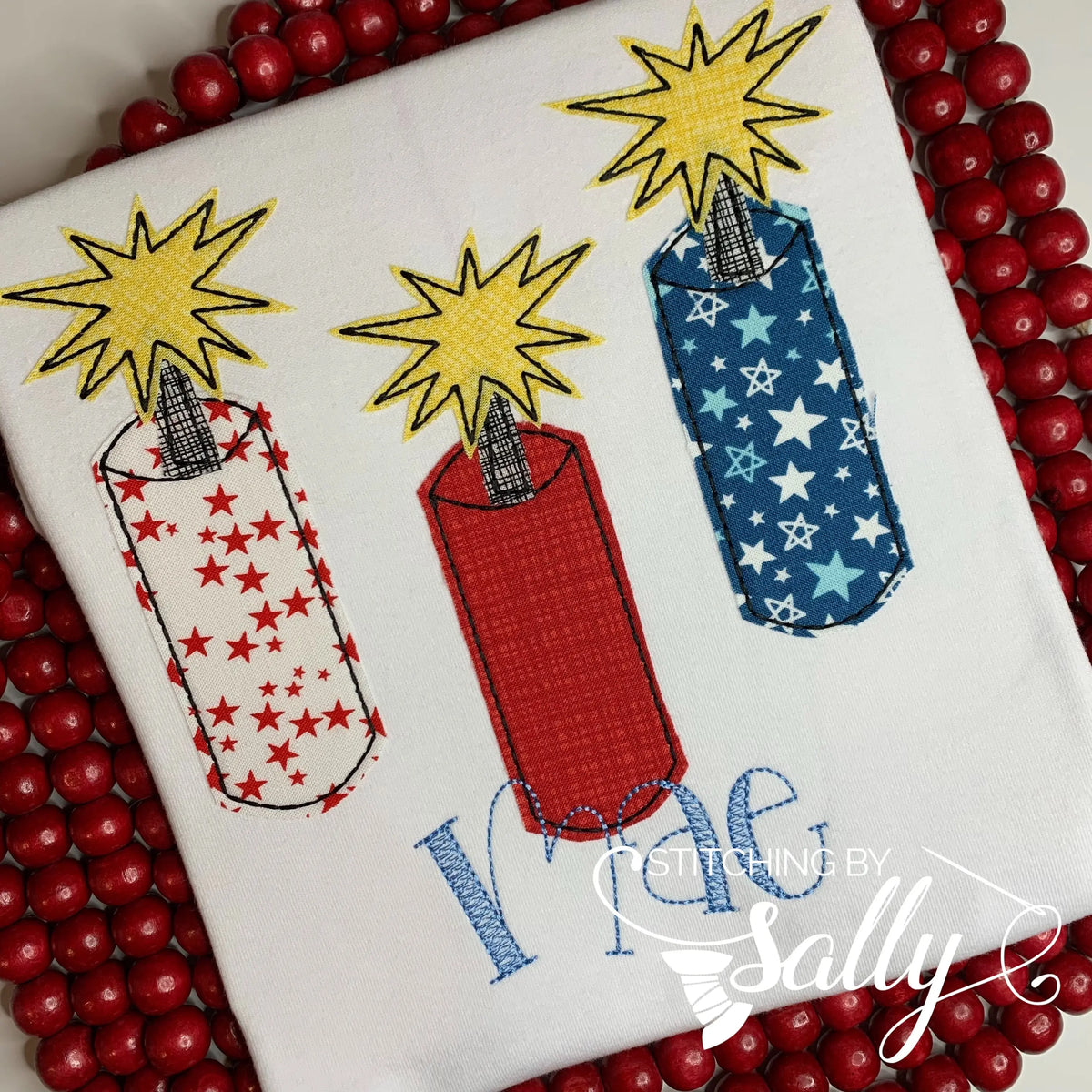 Boys Fireworks Appliqué Shirt – Custom Patriotic Shirt for 4th of July