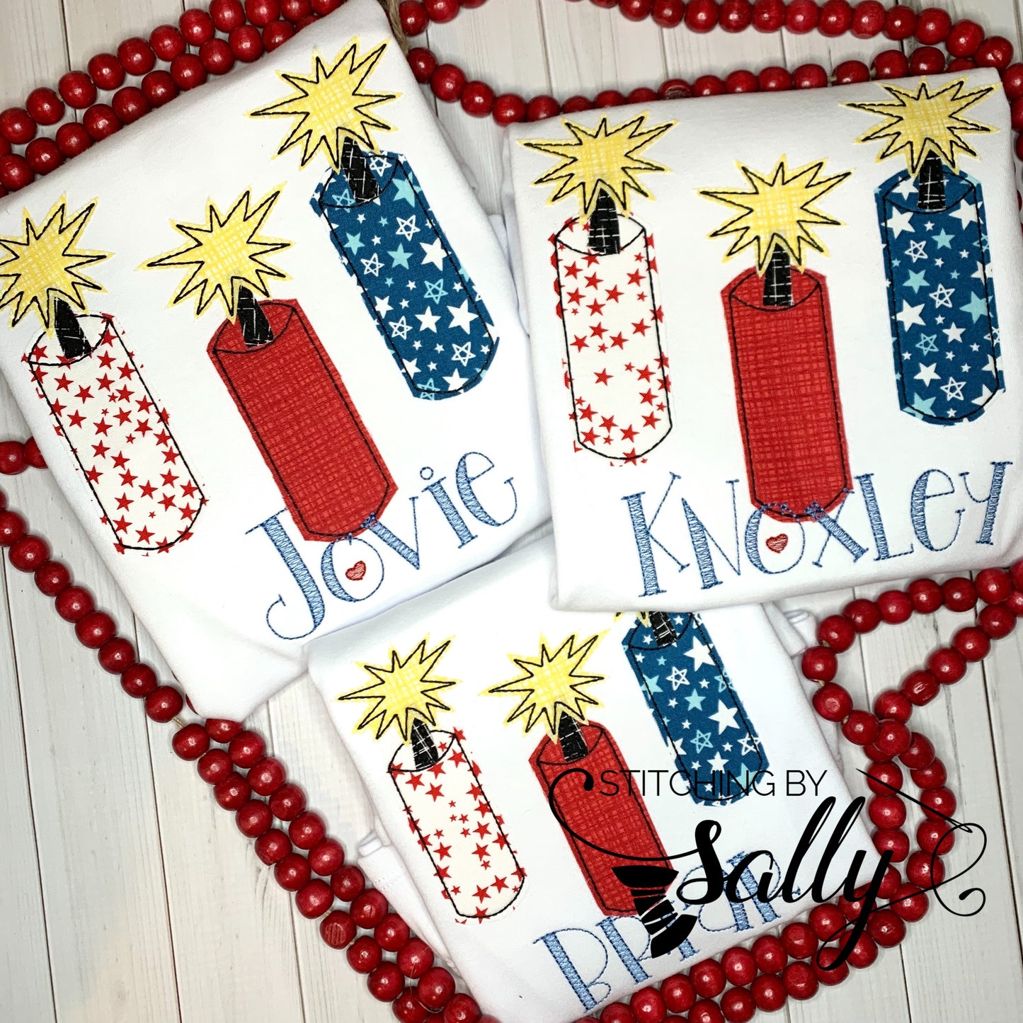 Boys Fireworks Appliqué Shirt – Custom Patriotic Shirt for 4th of July
