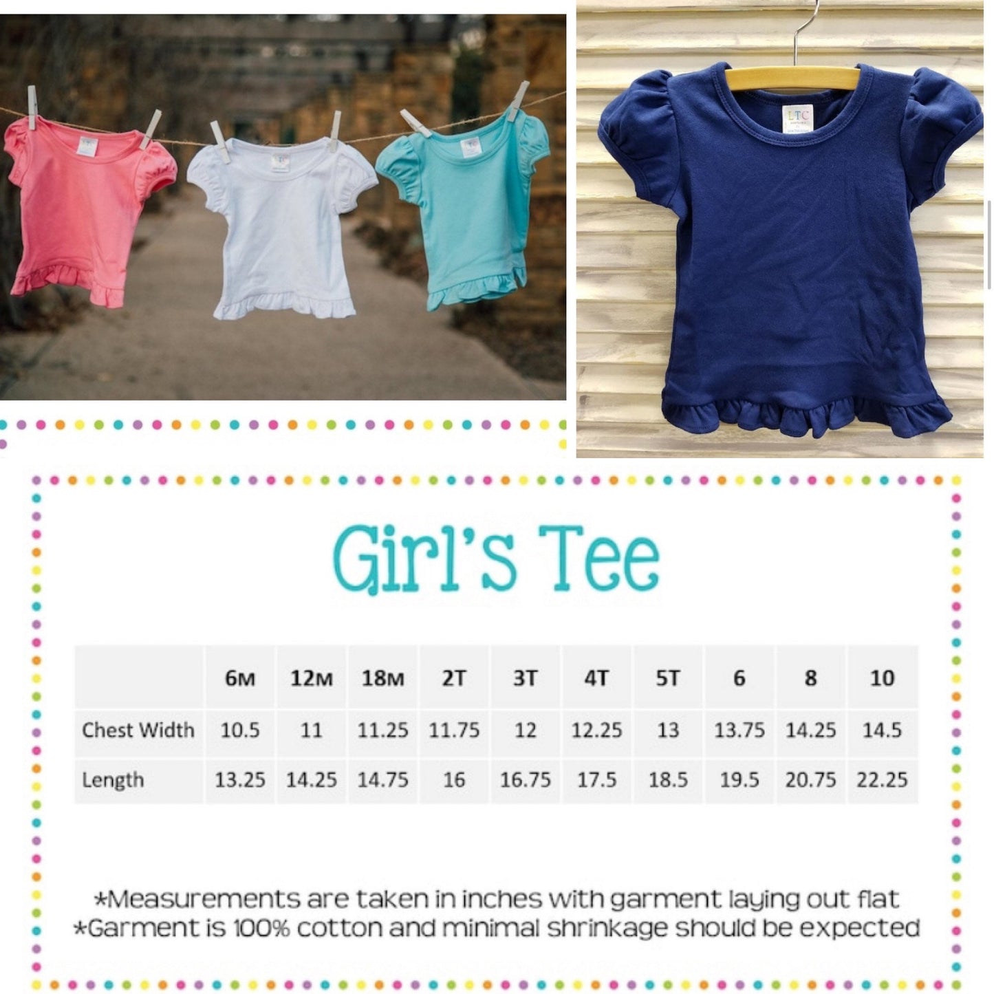 Girls Back to School Appliqué Shirt