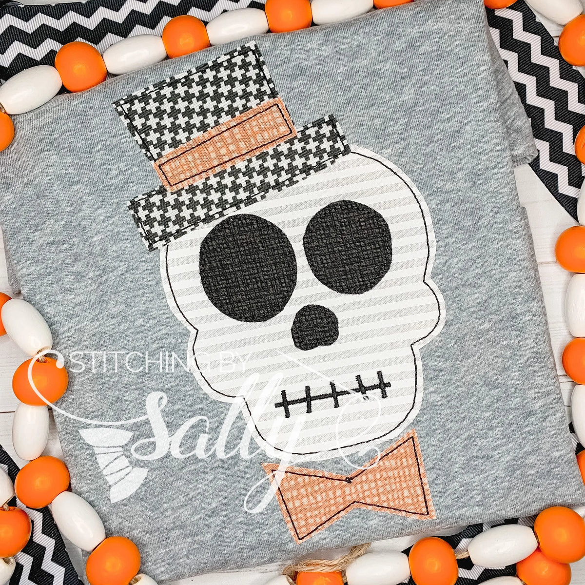 Skull Skeleton Appliqué Shirt