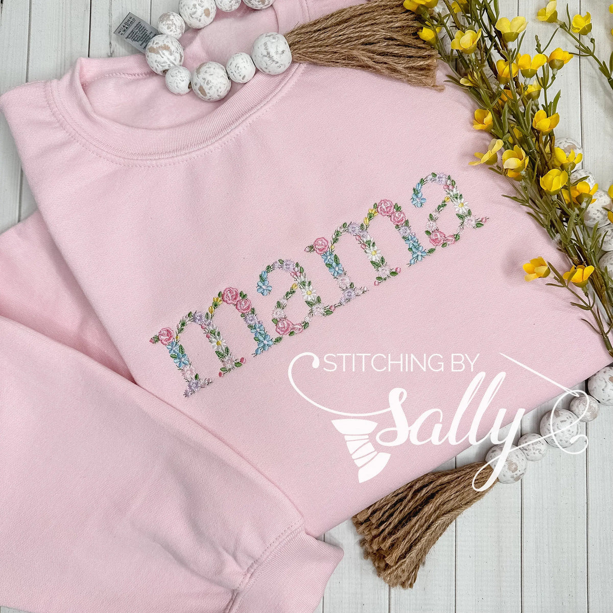 Mama Embroidered Floral Sweatshirt