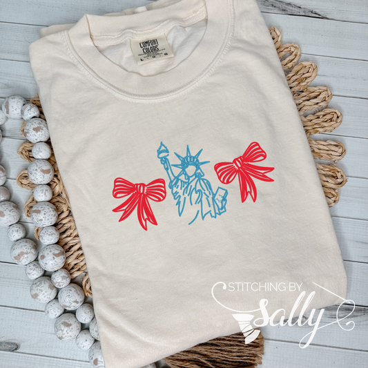 Liberty Bows Embroidered Shirt – Comfort Colors