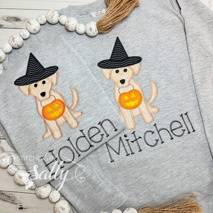 Boys Halloween Pup Appliqué Shirt