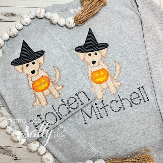 Boys Halloween Pup Appliqué Shirt