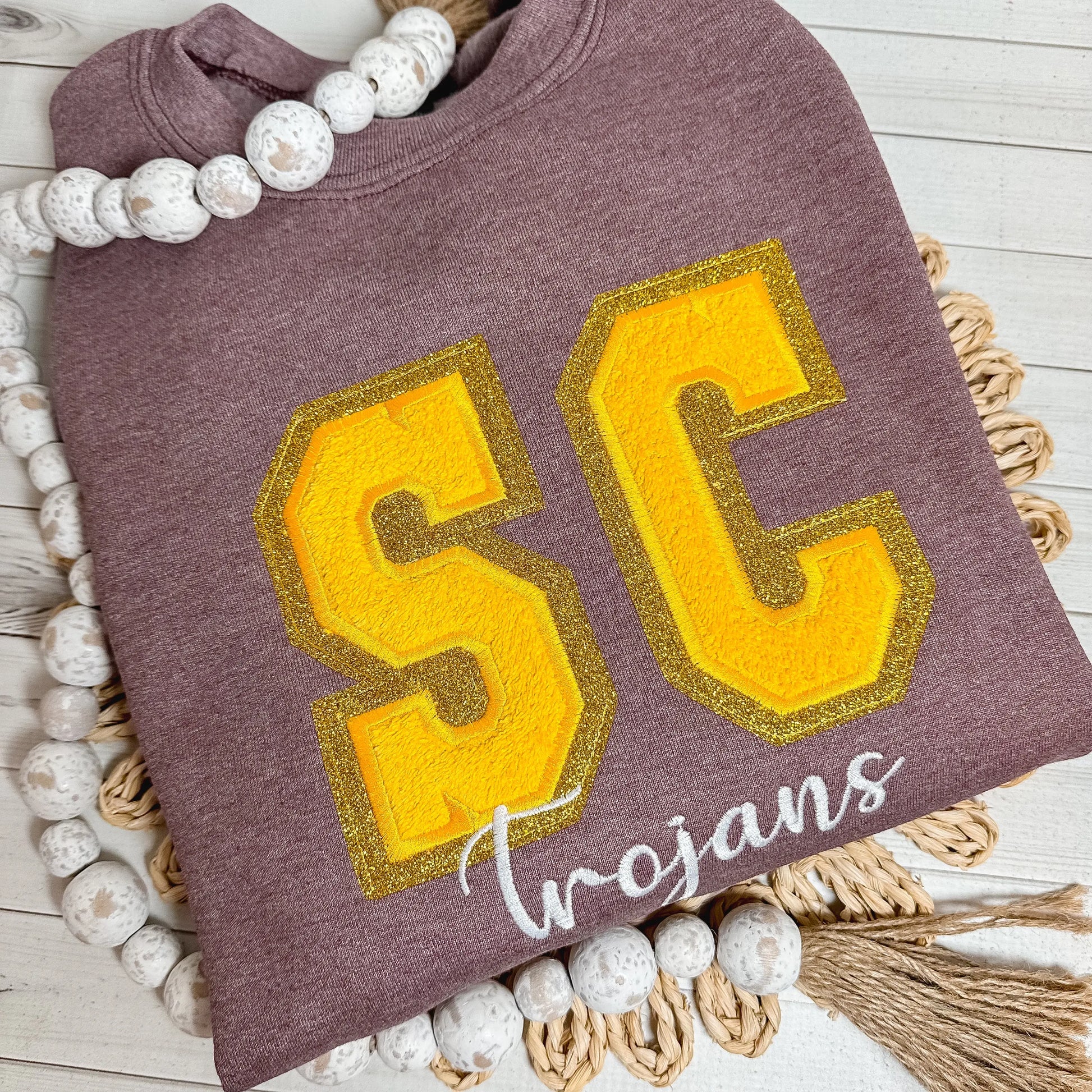 Custom Varsity Style School Sweatshirt – Faux Chenille Appliqué 