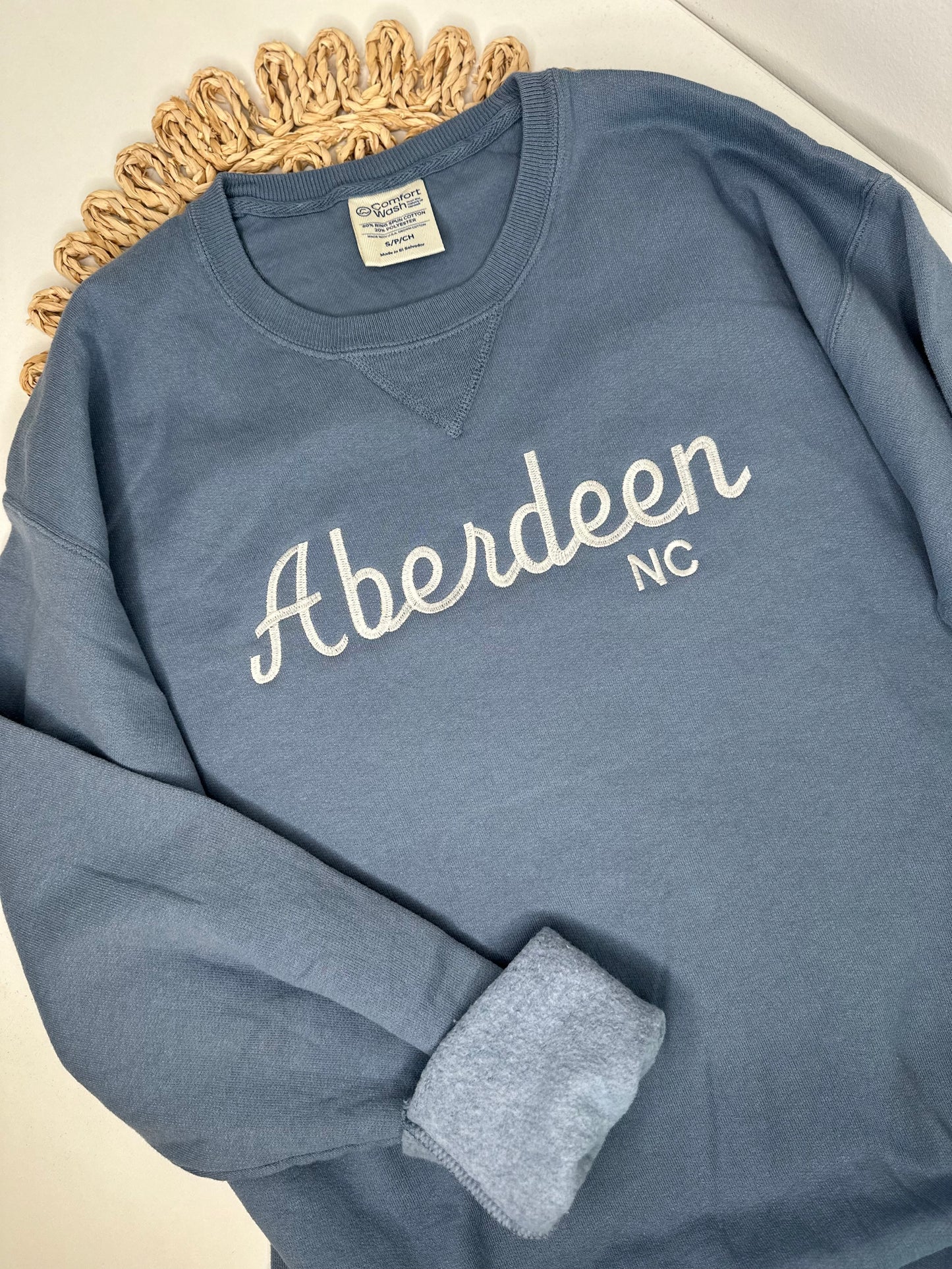 Custom Embroidered Sweatshirt – Personalized City, State, Name & More