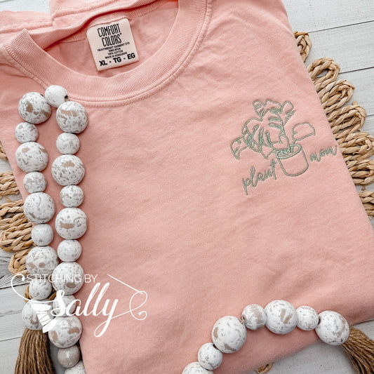 Gift idea for plant moms – embroidered tee