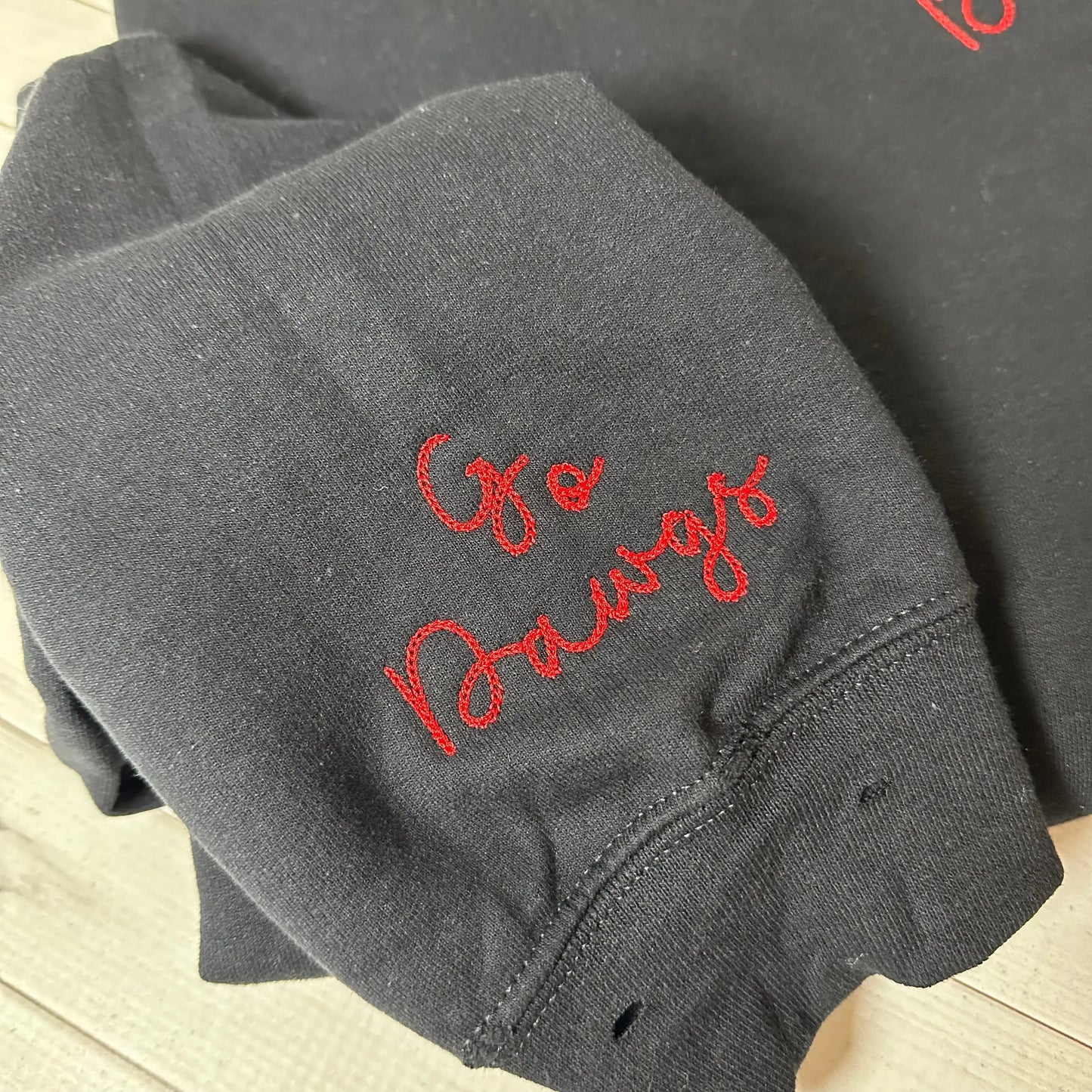 Custom Embroidered Team Mascot Sweatshirt – Hand-Distressed Comfort Colors Sweatshirt 