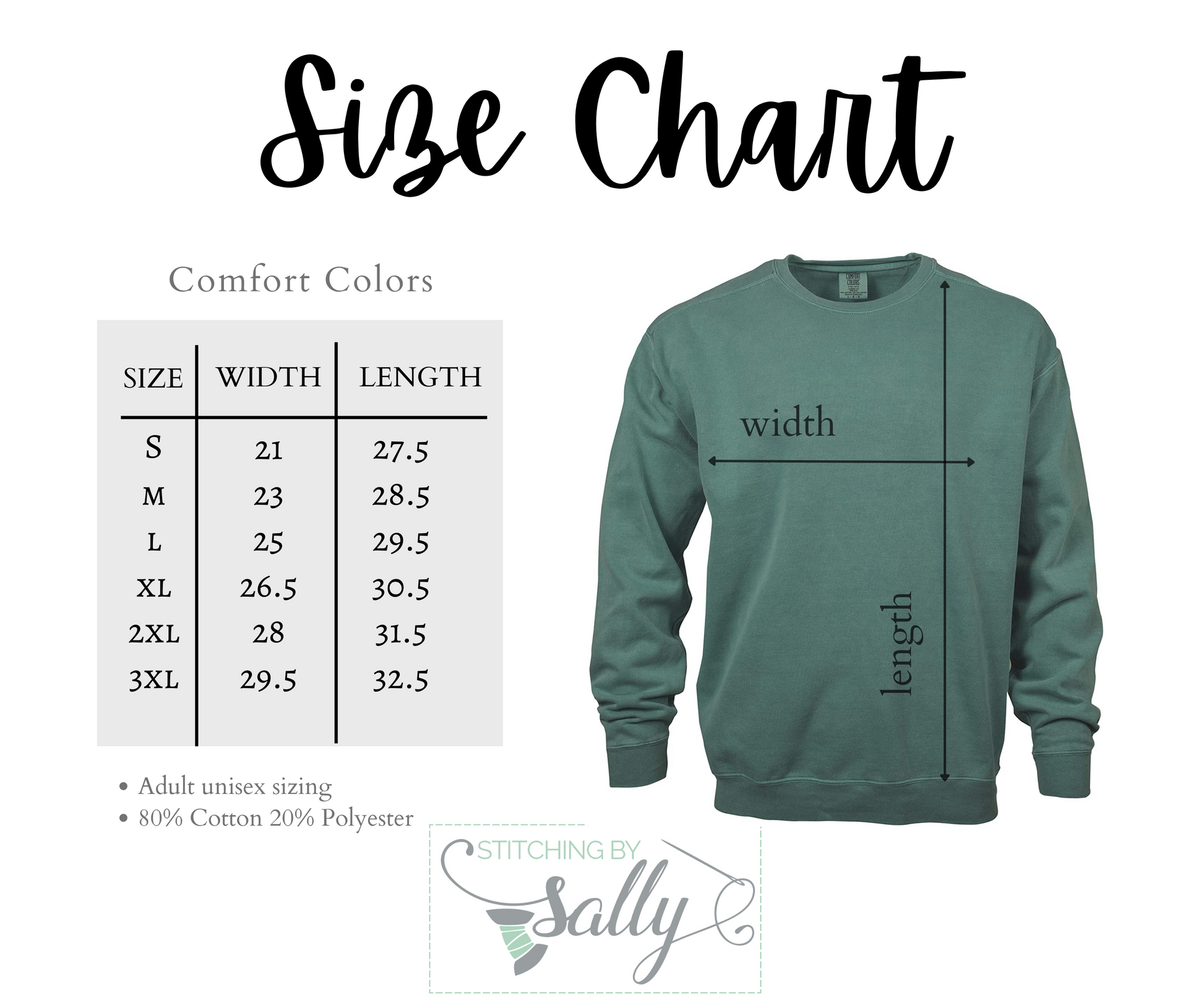 Comfort Colors Size Chart