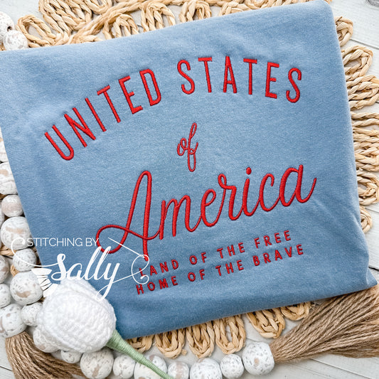 “Land of the Free” Embroidered Comfort Colors Shirt