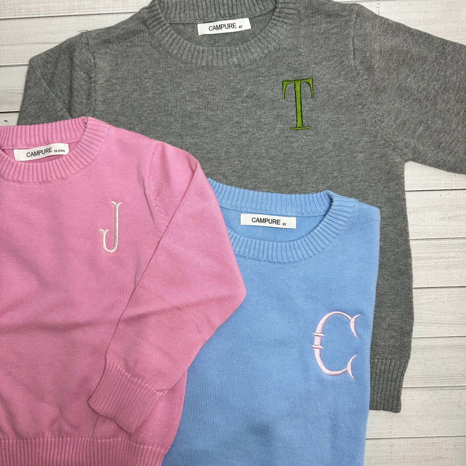 Toddler Monogrammed Campure Sweater 