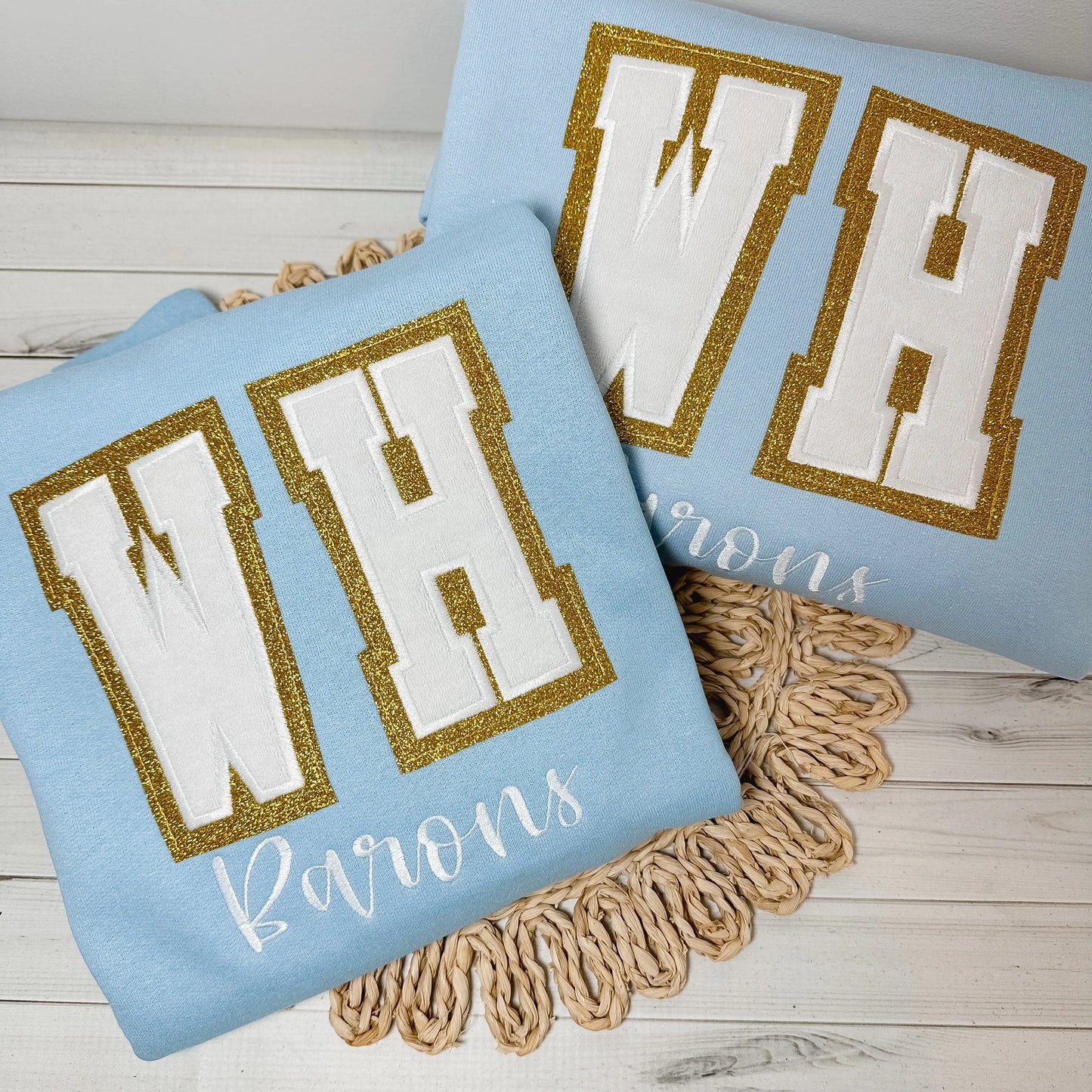 Custom Varsity Style School Sweatshirt – Faux Chenille Appliqué 