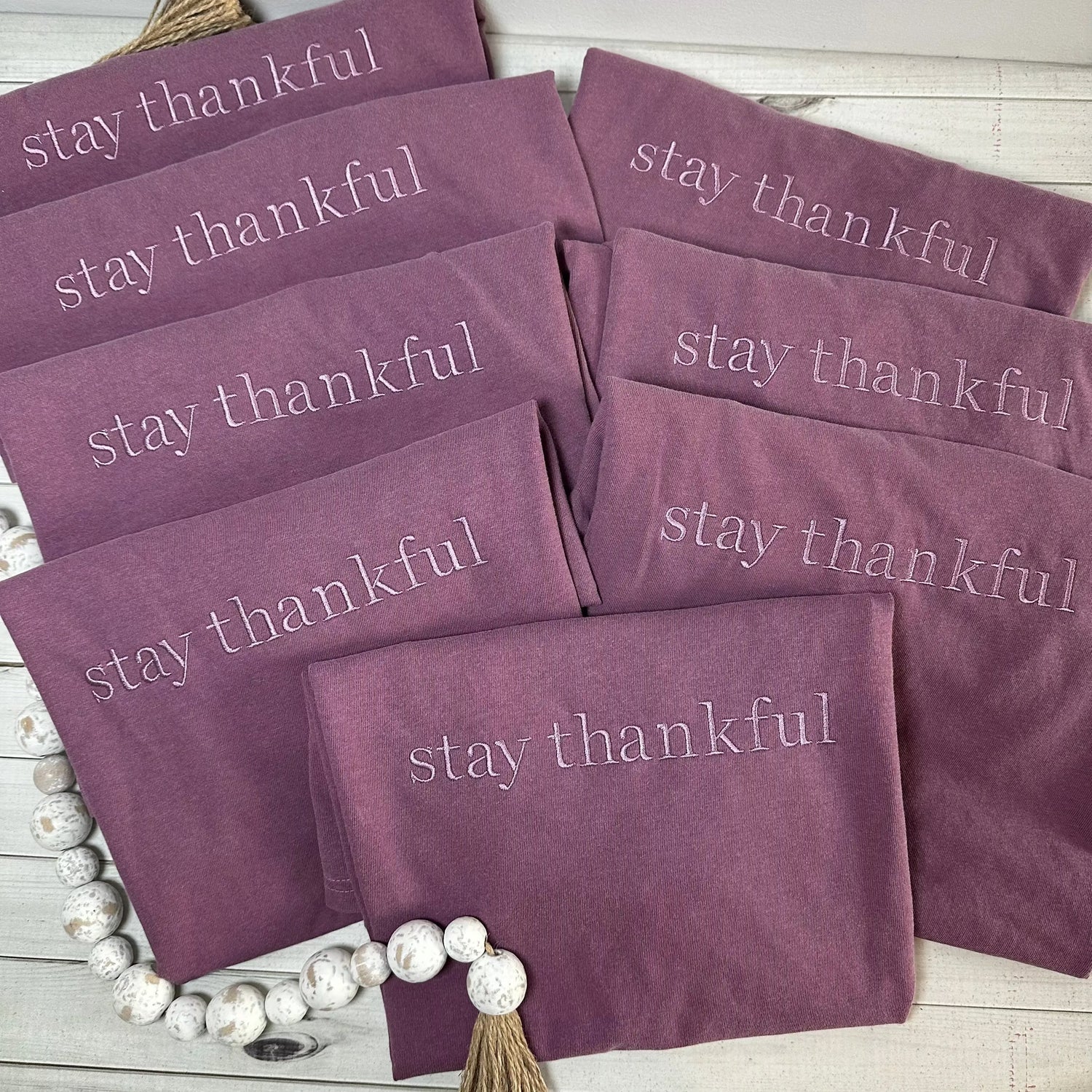 Stay Thankful Embroidered Shirt | Comfort Colors Tee 