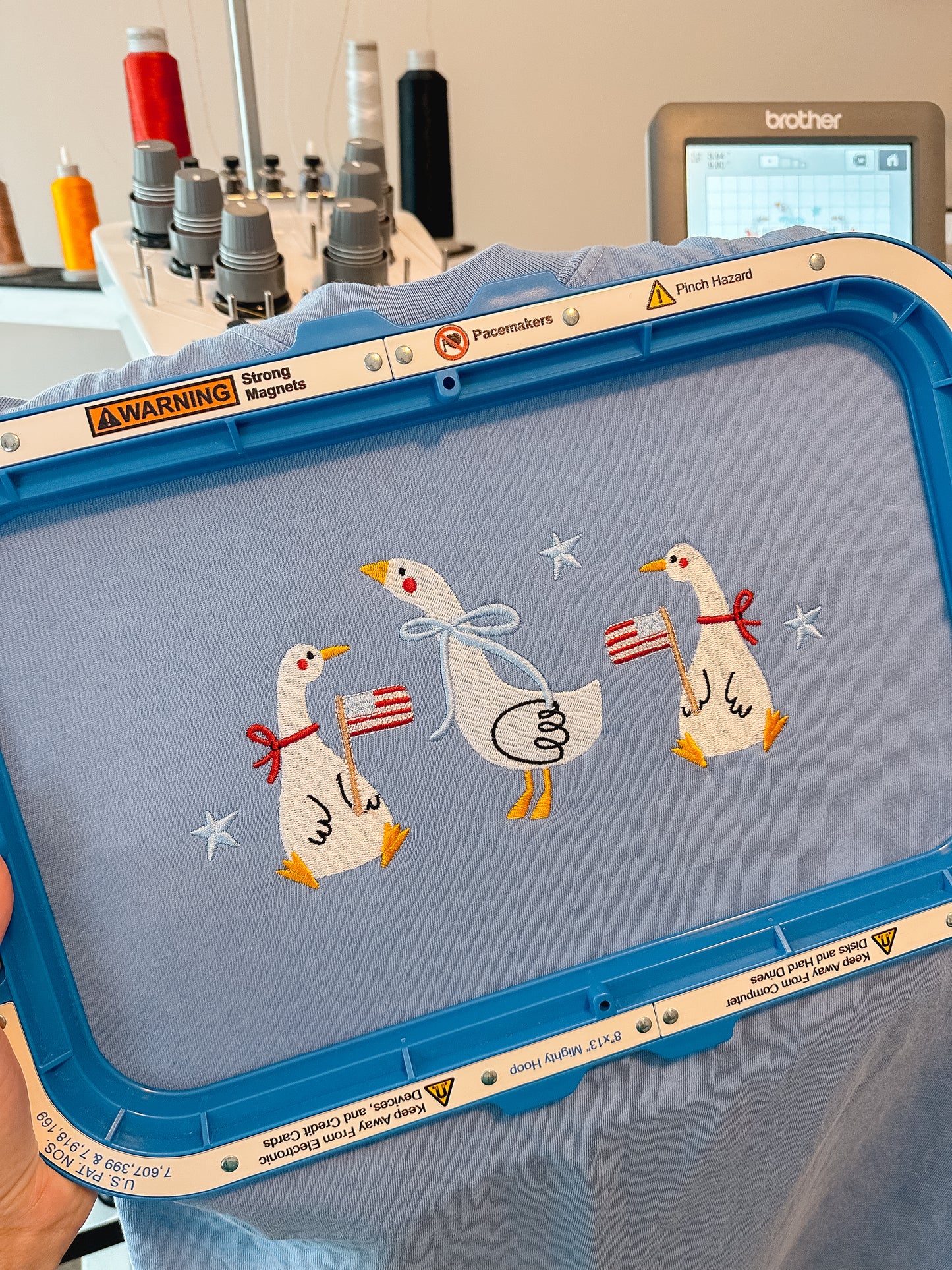 Patriotic Geese Shirt | Embroidered Comfort Colors Fourth of July Tee
