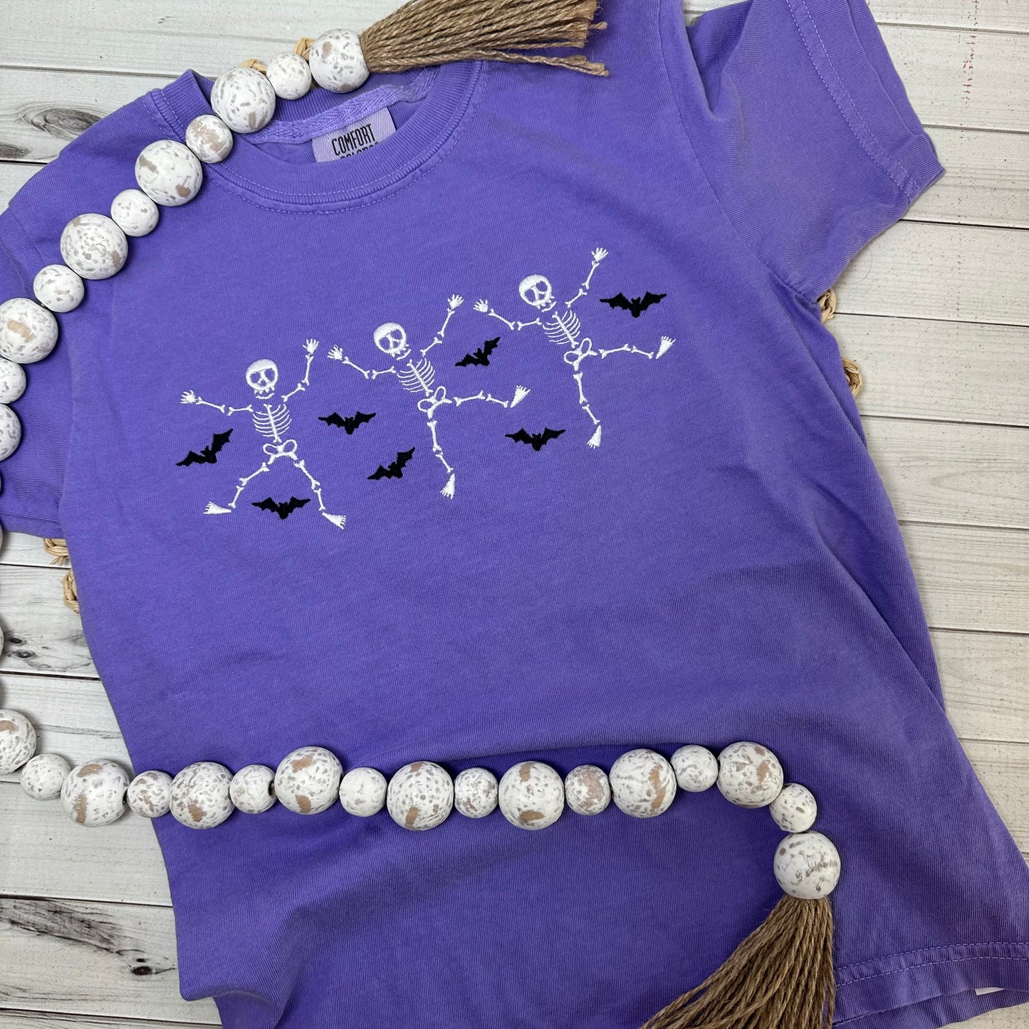 Dancing Skeletons Embroidered Youth T-Shirt