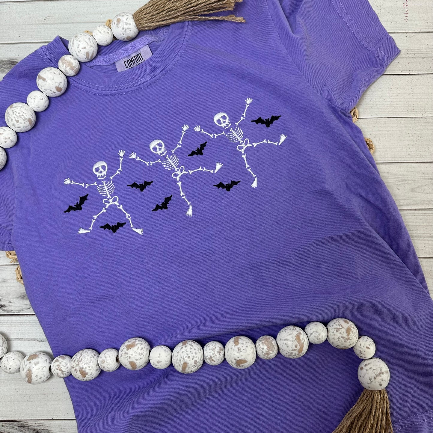 Dancing Skeletons Embroidered Youth T-Shirt