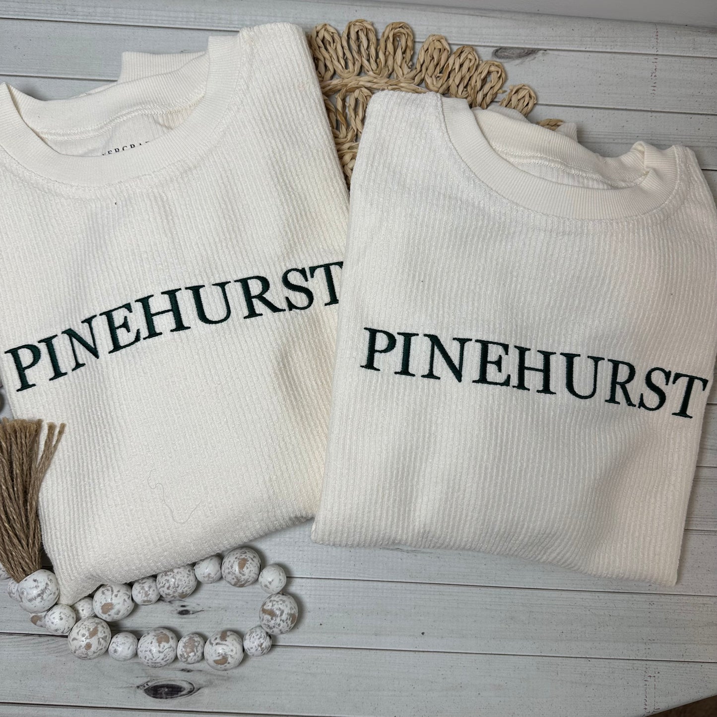 Embroidered Corded Crewneck Sweatshirt | Pinehurst Southern Pines Aberdeen
