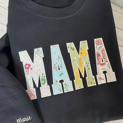 MAMA Keepsake Appliqué Sweatshirt - Satin Stitch