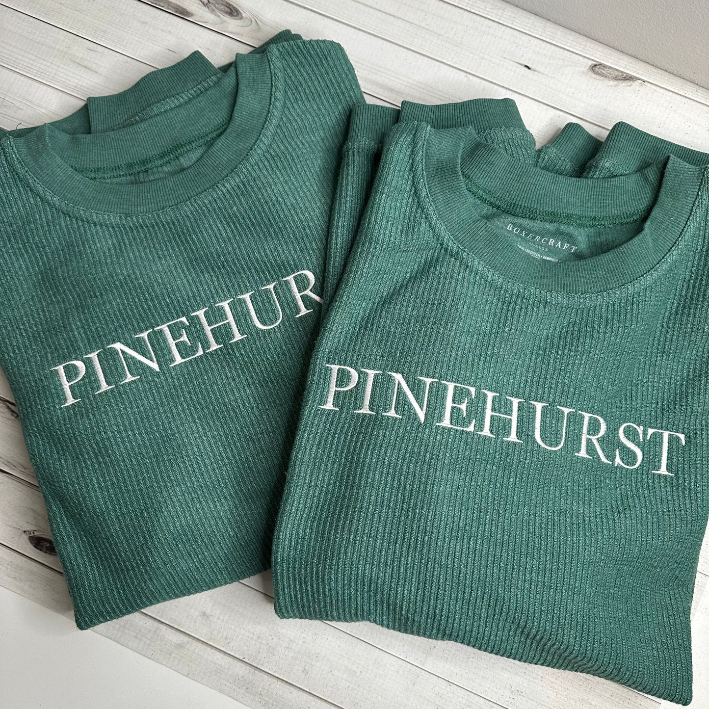 Embroidered Corded Crewneck Sweatshirt | Pinehurst Southern Pines Aberdeen