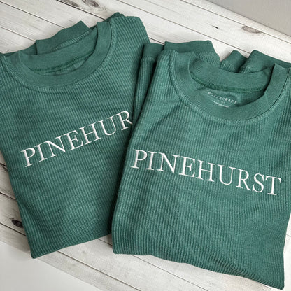 Embroidered Corded Crewneck Sweatshirt | Pinehurst Southern Pines Aberdeen
