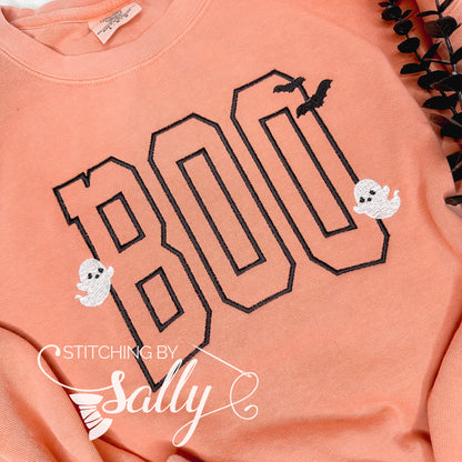 BOO Embroidered Sweatshirt – Terracotta Comfort Colors Halloween Crew
