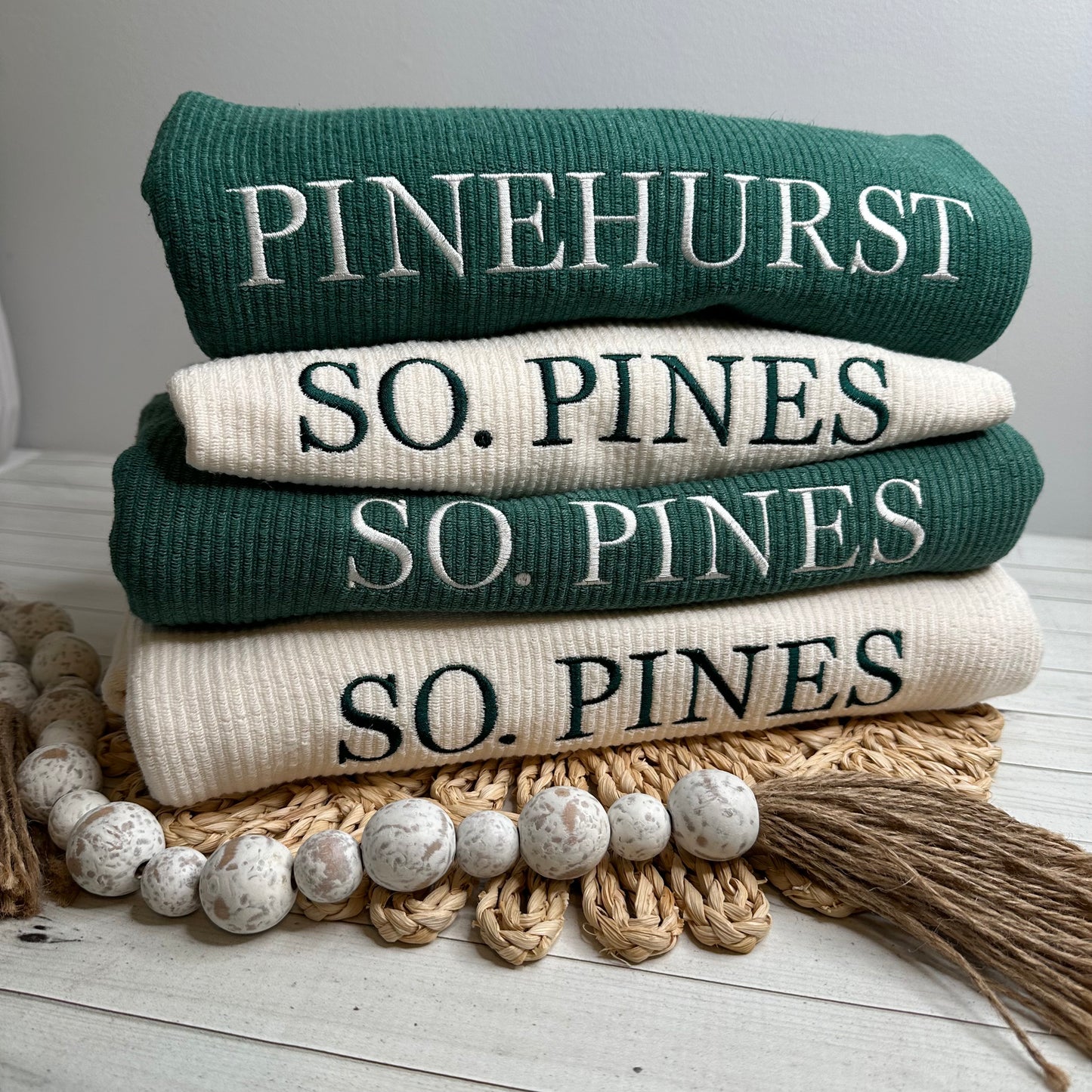 Embroidered Corded Crewneck Sweatshirt | Pinehurst Southern Pines Aberdeen