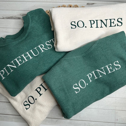 Embroidered Corded Crewneck Sweatshirt | Pinehurst Southern Pines Aberdeen
